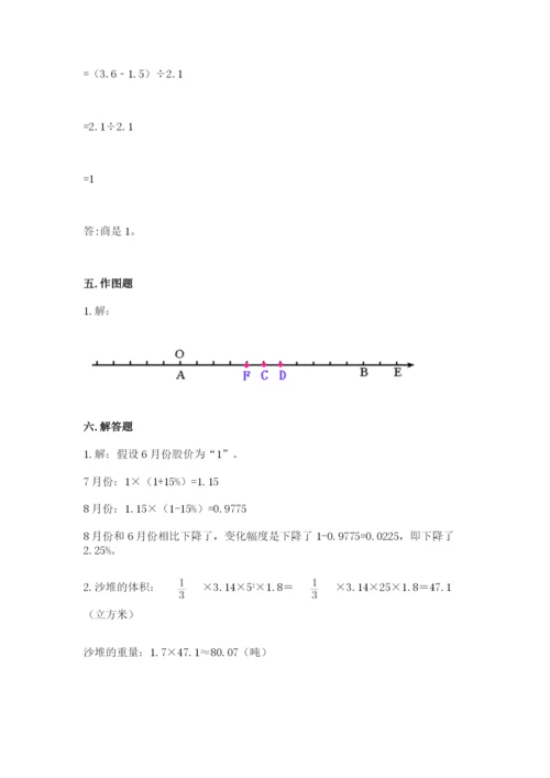 周口市项城市六年级下册数学期末测试卷精选.docx