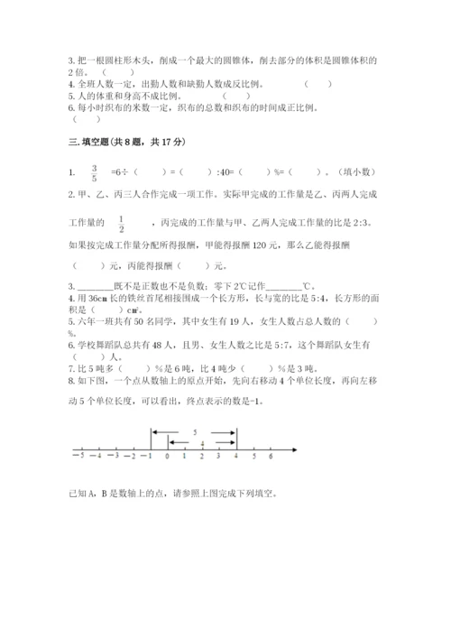 田阳县六年级下册数学期末测试卷及答案一套.docx