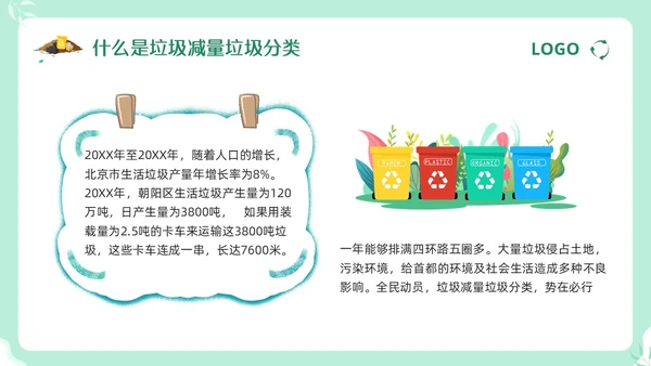 绿色卡通垃圾分类督导员培训PPT模板宣传PPT动态PPT
