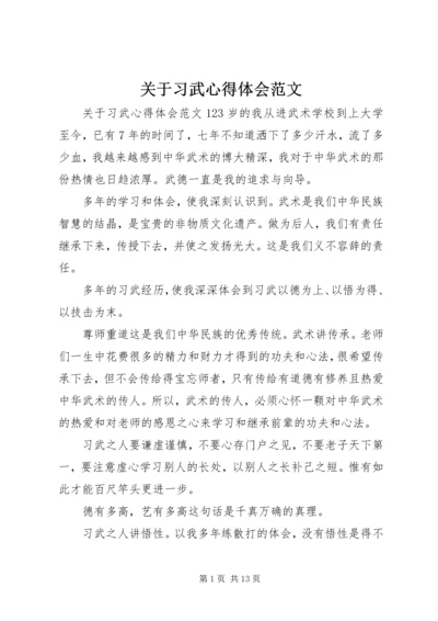 关于习武心得体会范文.docx