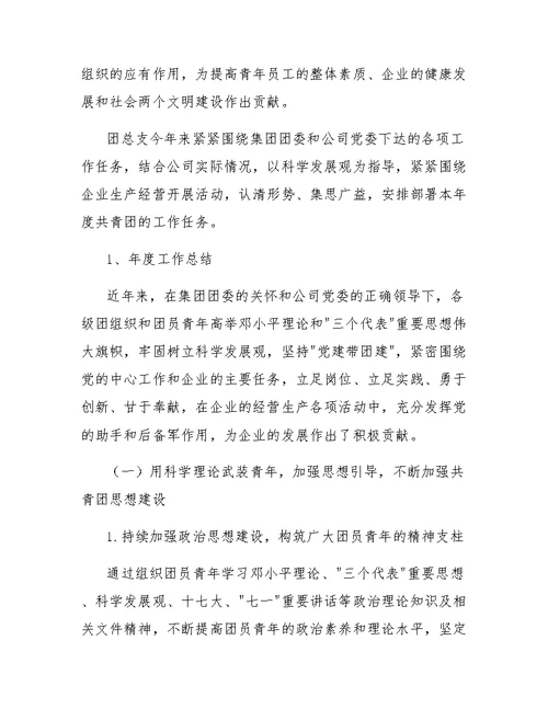 公司团总支工作总结