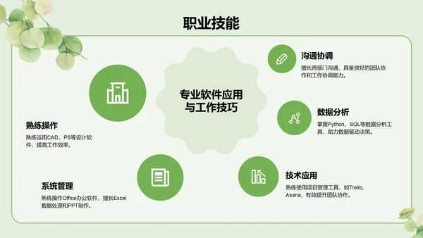 绿色小清新面试自我介绍PPT模板