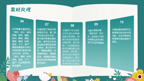 绿色插画风阅读教学设计多文本阅读教学设计课件PPT模版读书