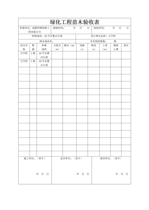 绿化工程苗木验收表(白).docx