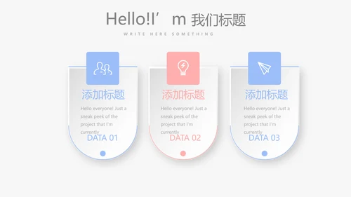 时尚小清新微立体述职报告通用PPT动态模板封面含PS