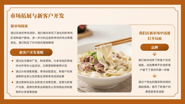 深棕色复古风餐饮营销复盘报告PPT