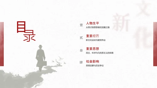 红色简约风人物介绍之陈独秀