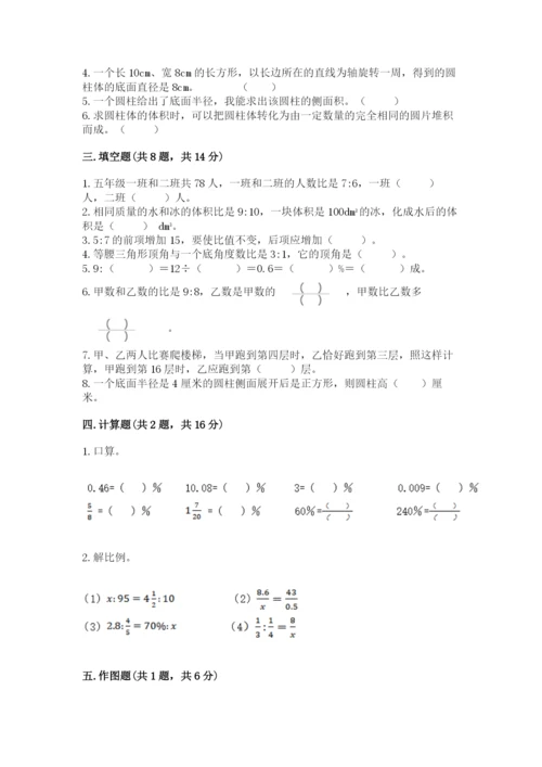 呼玛县六年级下册数学期末测试卷带答案.docx