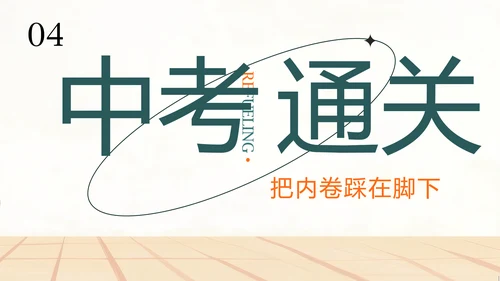 绿橙色插画风中考冲刺PPT模板
