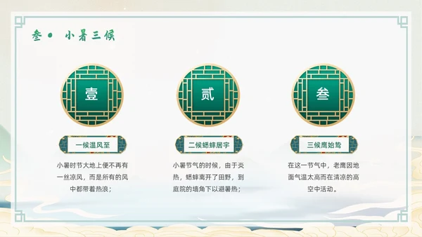 浅色简约水墨中国风小暑PPT模板