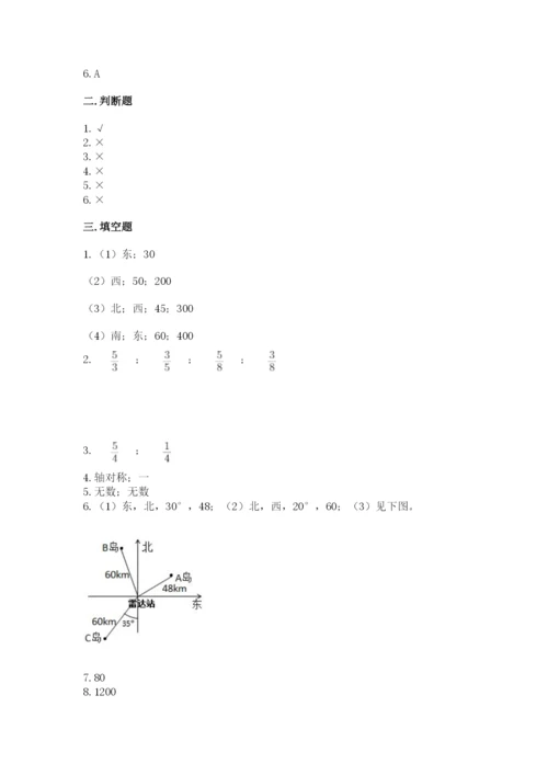 2022六年级上册数学期末考试试卷【能力提升】.docx