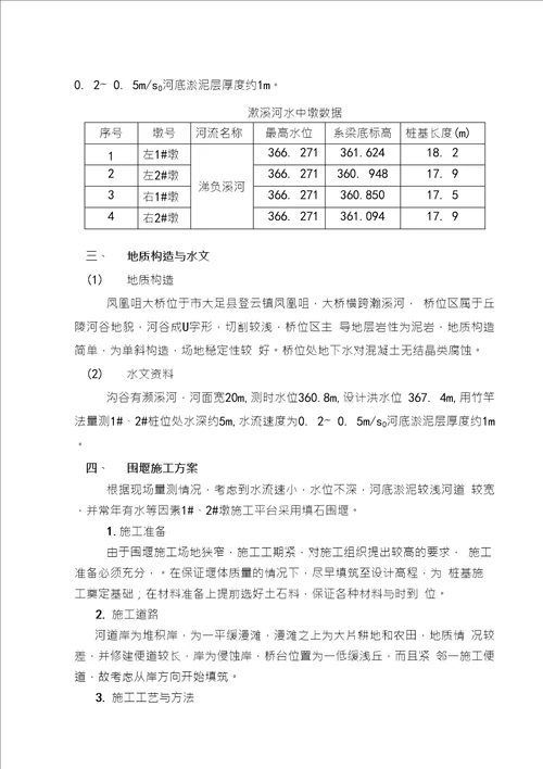 凤凰咀大桥水中墩围堰工程施工组织设计方案