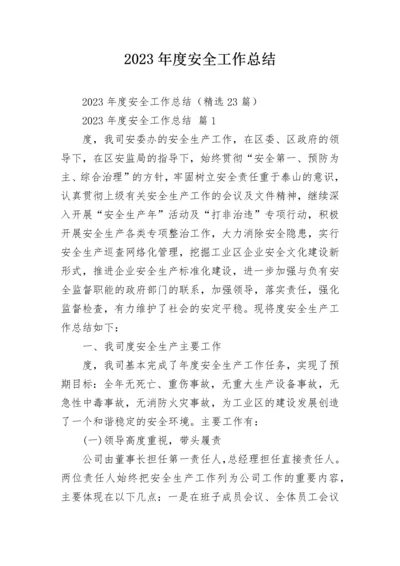 2023年度安全工作总结.docx