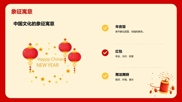 红色喜庆新年春节华夏春节魅力介绍PPT模板