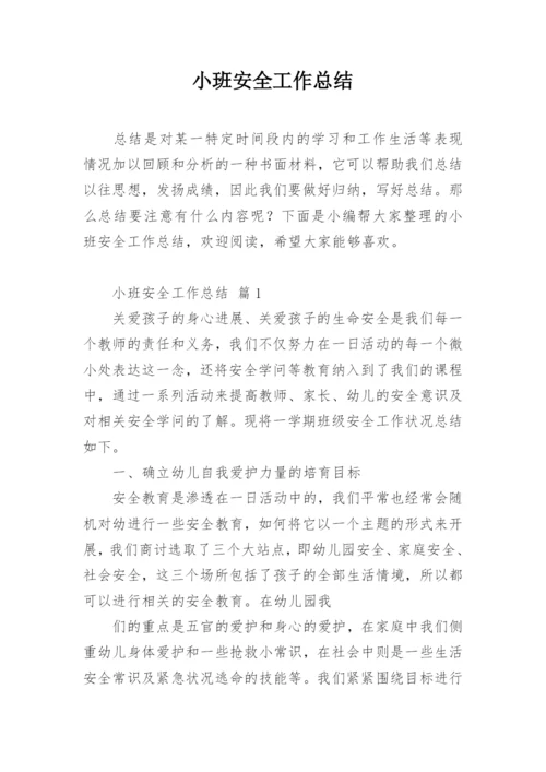 小班安全工作总结.docx