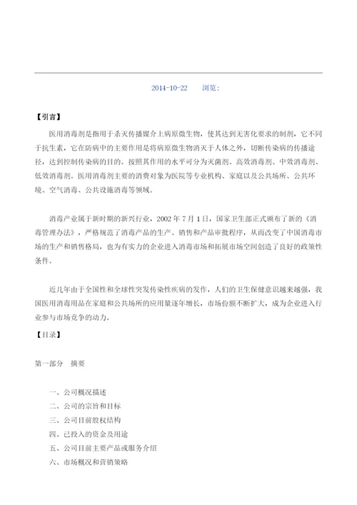 医用消毒用品商业计划书模板.docx