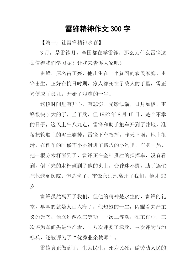 雷锋精神作文300字.docx