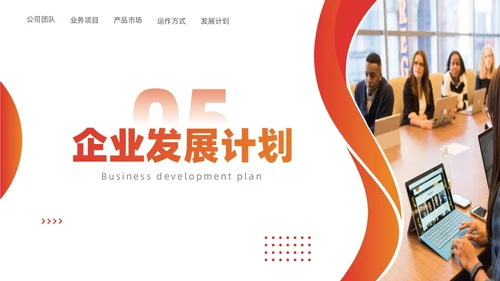 橙色商务商业计划书招商PPT模板