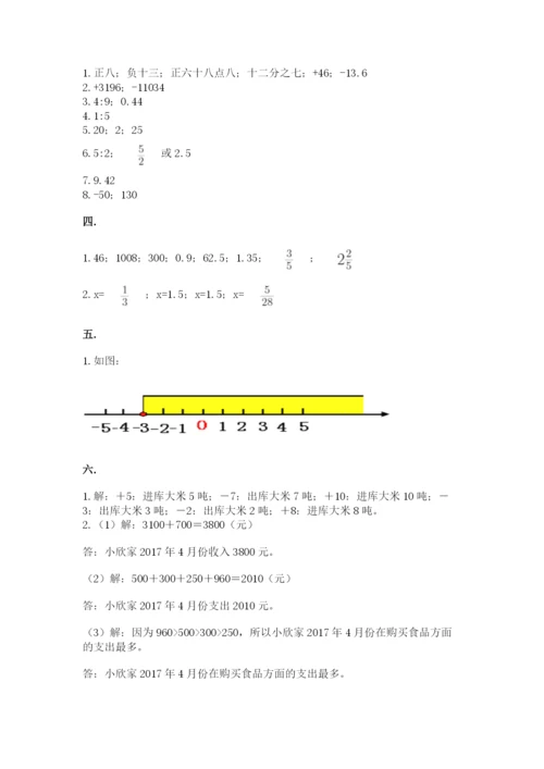 西师大版六年级数学下学期期末测试题完整参考答案.docx