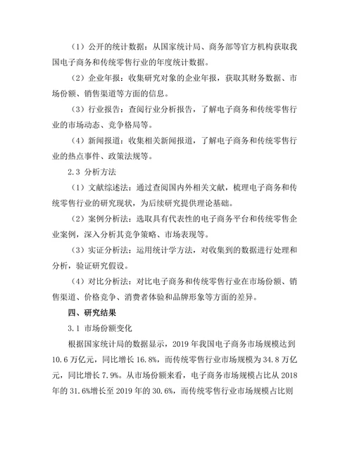电子商务对传统零售行业的冲击分析