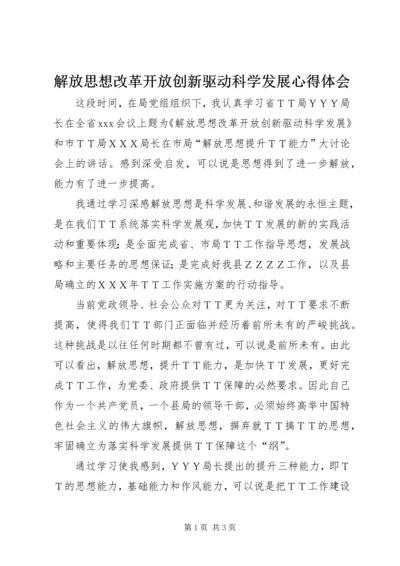 解放思想改革开放创新驱动科学发展心得体会 (2).docx