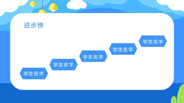 卡通蓝色考试分析暨家长会PPT模板