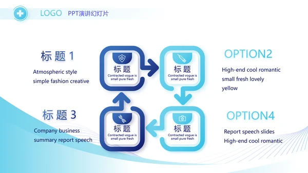 蓝色医疗年终工作总结汇报PPT