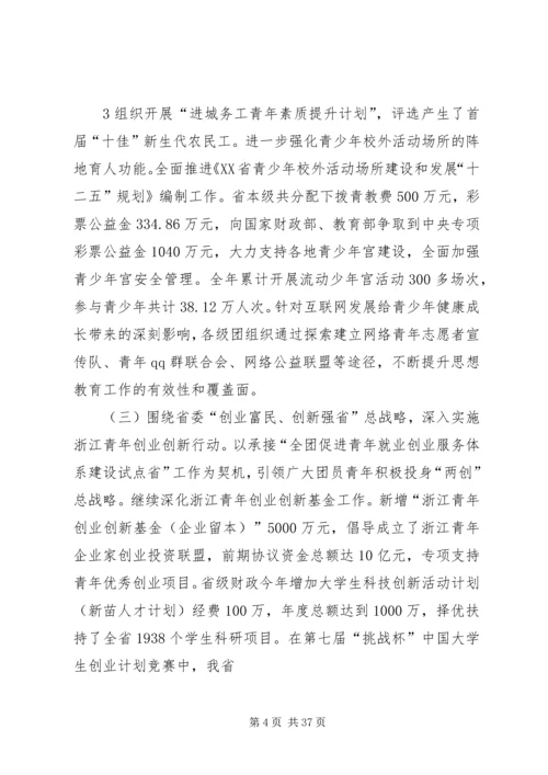 在共青团XX省十二届六次全委(扩大)会上的报告.docx