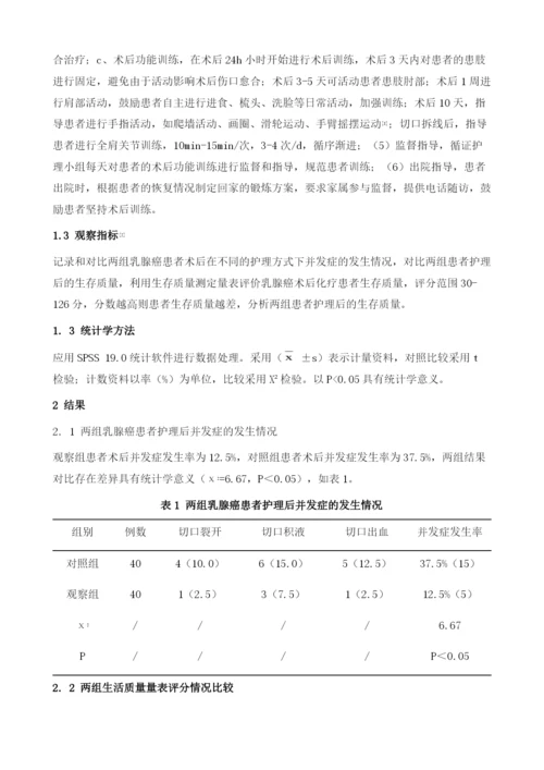 循证护理在乳腺癌术后护理的应用效果.docx