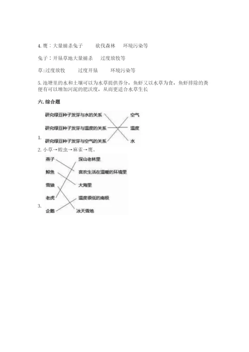 教科版五年级下册科学第一单元《生物与环境》测试卷附答案（名师推荐）.docx
