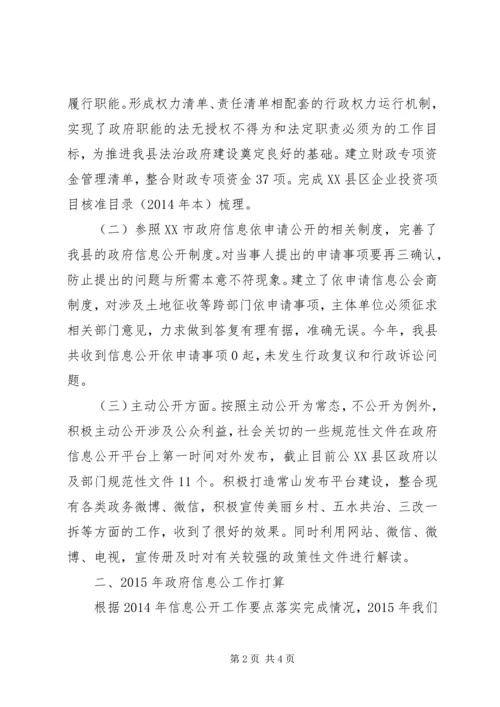 县政府政务公开XX年度工作要点落实情况自查报告.docx