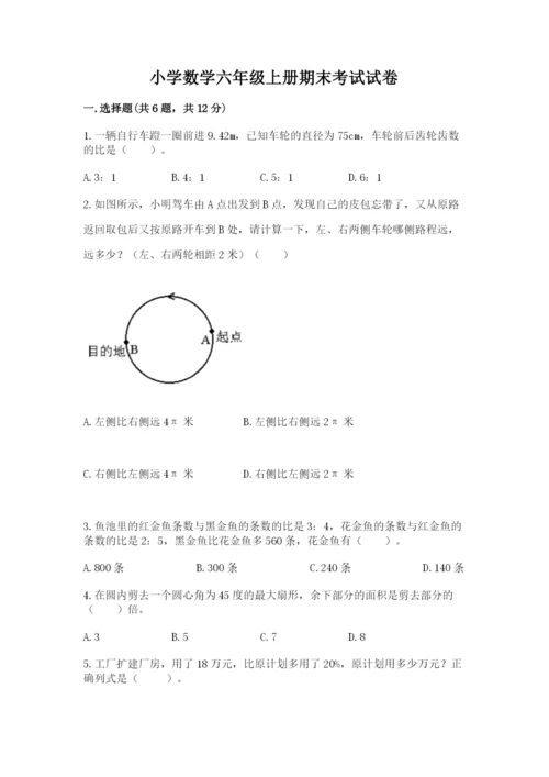 小学数学六年级上册期末考试试卷及答案【典优】.docx