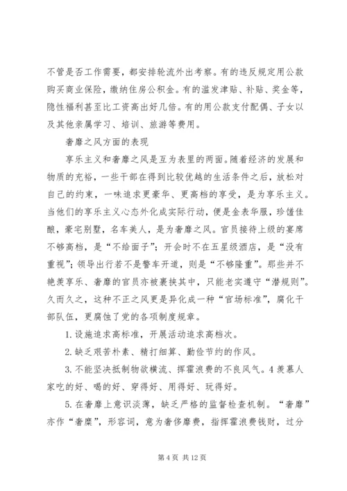 奢靡之风的具体表现突出问题学习心得 (3).docx