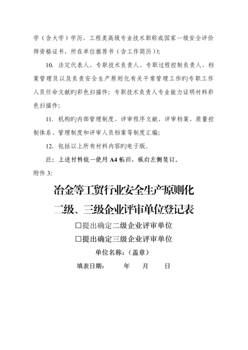 冶金等工贸行业范围分类及企业安全生产标准化评审人员专业能力对照表.docx