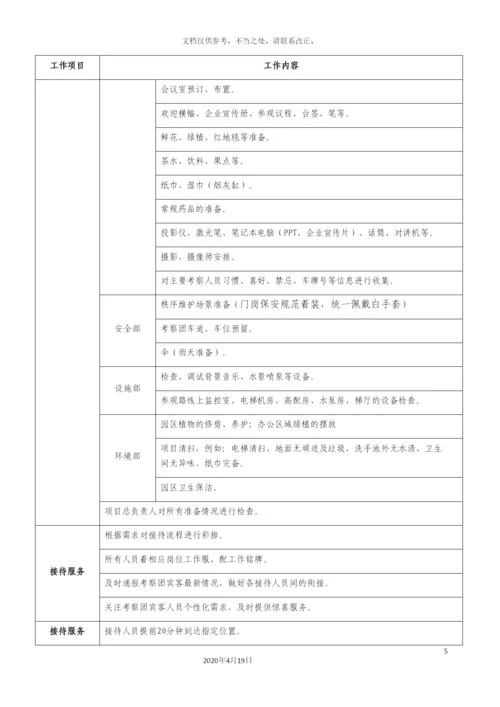 迎接考察交流团接待方案.docx