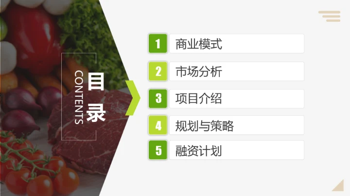 美味生鲜项目运营策划书PPT模板