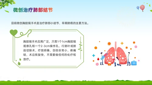 绿色卡通肺结节科普宣教PPT模板宣传PPT动态PPT健康宣教