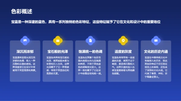 蓝色国风中国传统配色宝蓝介绍PPT模板