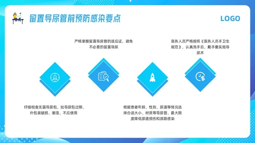 蓝色插画导尿管护理剂尿路感染的管理PPT模板宣传PPT动态P护理医疗