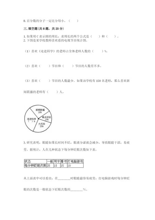 2022人教版六年级上册数学期末卷精品加答案.docx