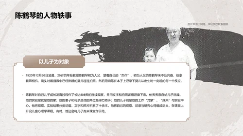 橙色复古风陈鹤琴——人物介绍PPT模板