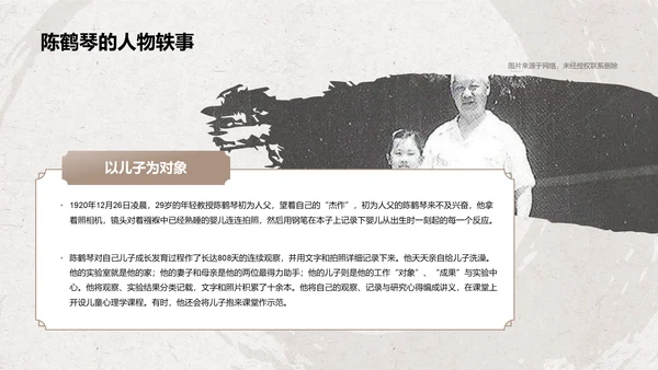 橙色复古风陈鹤琴——人物介绍PPT模板
