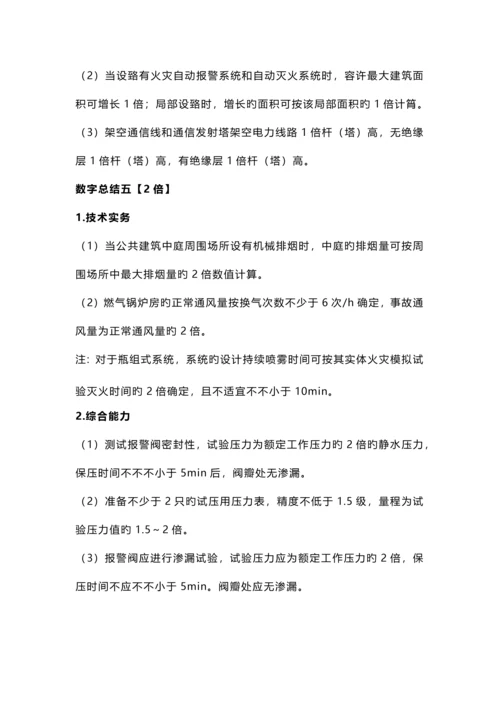 2023年一级消防工程师考试知识点需要记忆的数字总结.docx