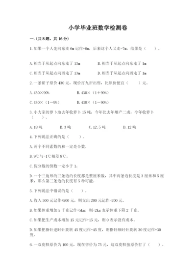 小学毕业班数学检测卷带答案（突破训练）.docx