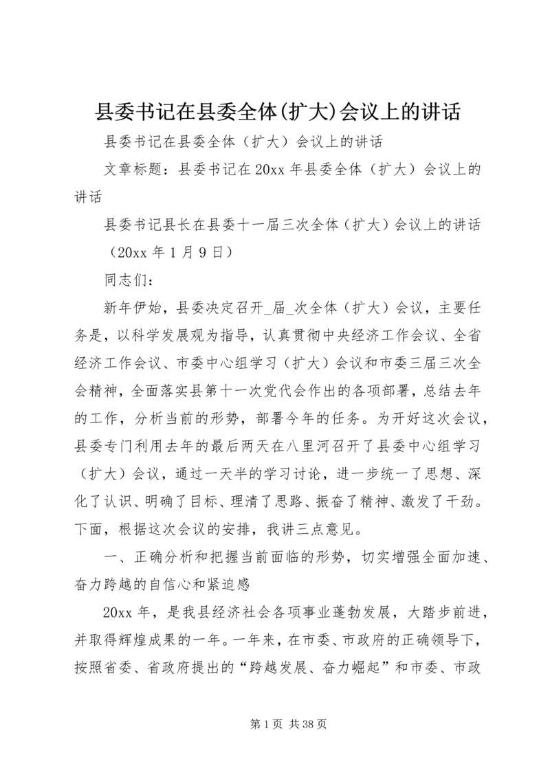 县委书记在县委全体(扩大)会议上的讲话.docx