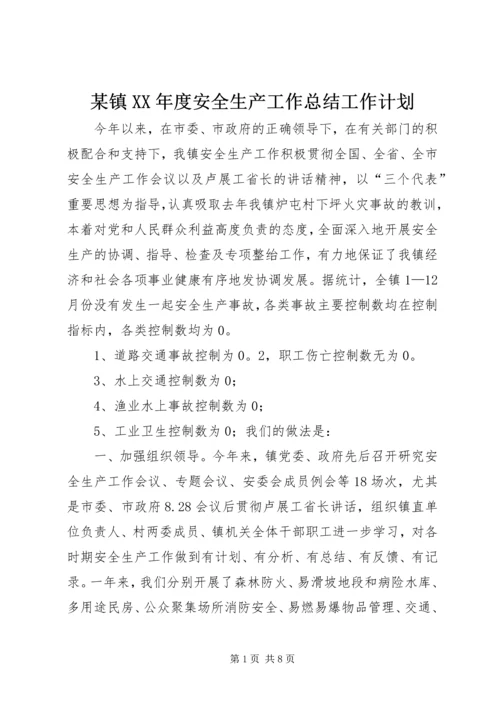 某镇XX年度安全生产工作总结工作计划.docx