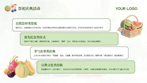 绿色简约中国传统二十四节气之夏至科普课件PPT模板