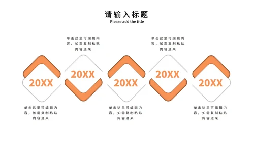 橙色主题商务时间轴PPT模板