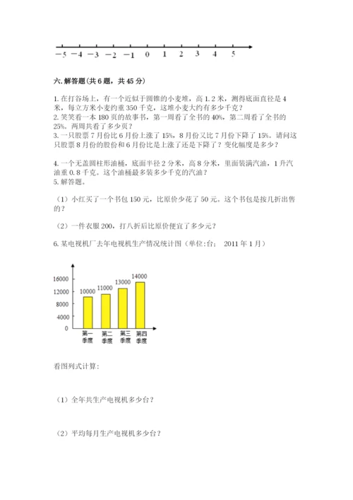 冀教版小学六年级下册数学期末综合素养测试卷精品【历年真题】.docx