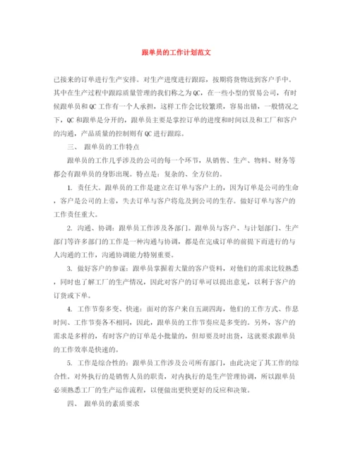 精编之跟单员的工作计划范文.docx